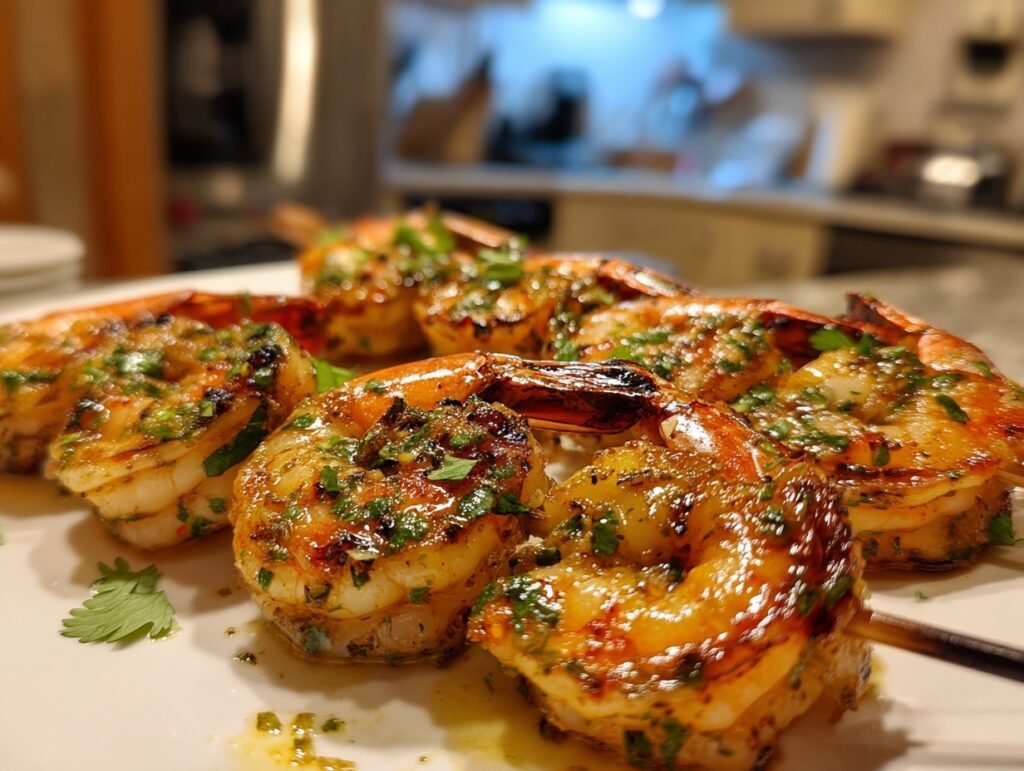 Garlic Lime Shrimp Skewers