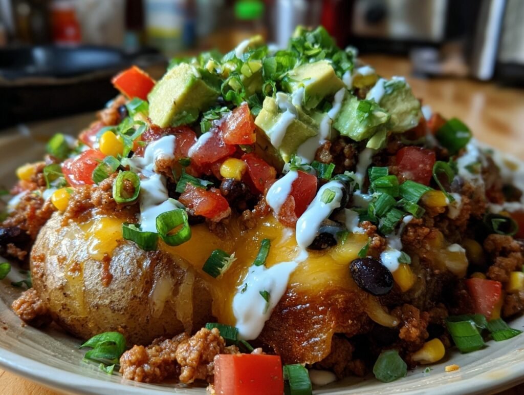 loaded potato taco bowl