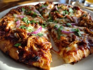 BBQ Chicken Pizza Under 400 Calories