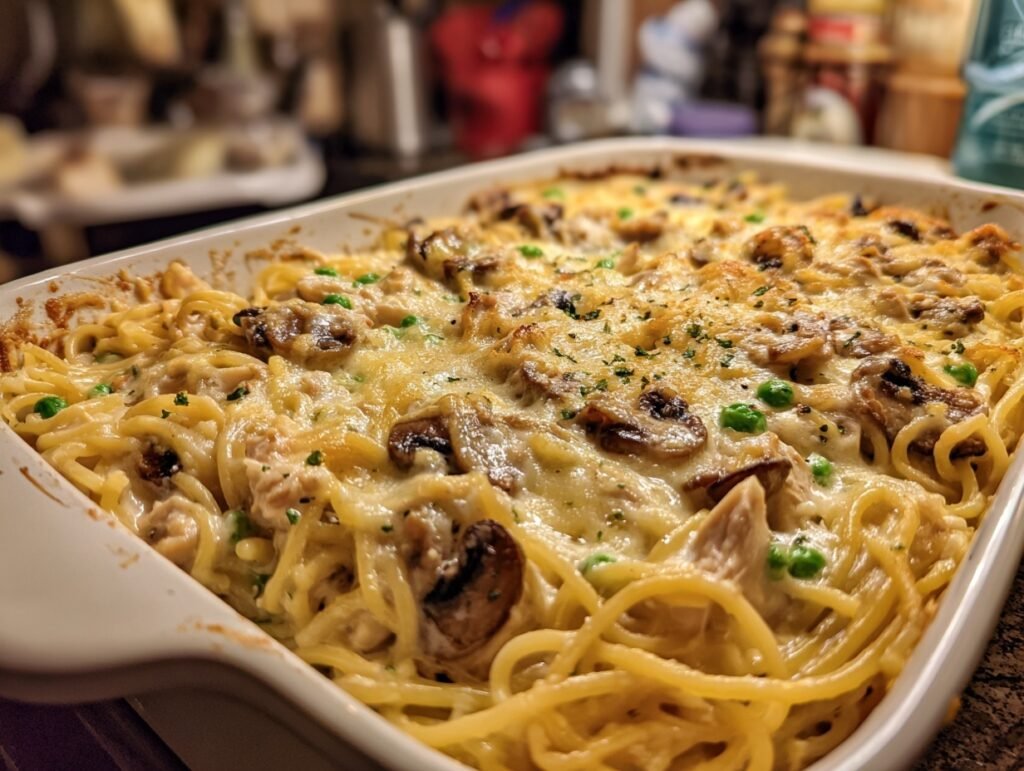 Creamy Chicken Tetrazzini Casserole