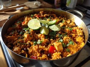 Creamy Mexican Chicken Rice Skillet