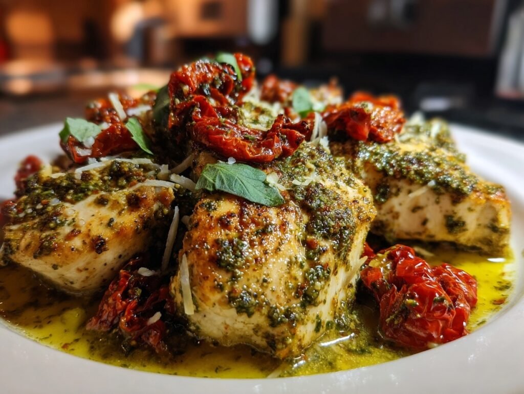 Creamy Pesto Chicken Traybake