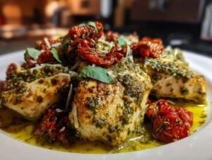 Creamy Pesto Chicken Traybake