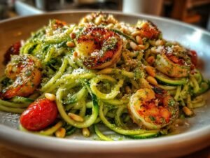 Crispy Grilled Shrimp Zucchini Noodles