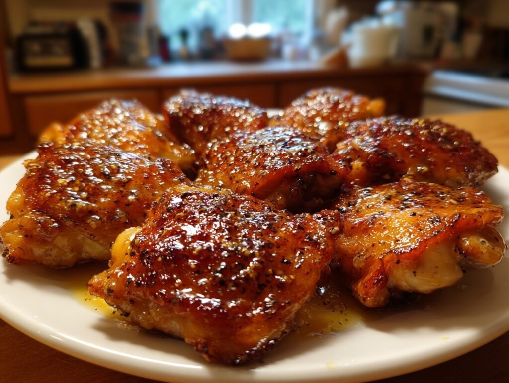 Crispy Honey Mustard Chicken Thighs