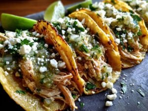Crispy Salsa Verde Chicken Tacos