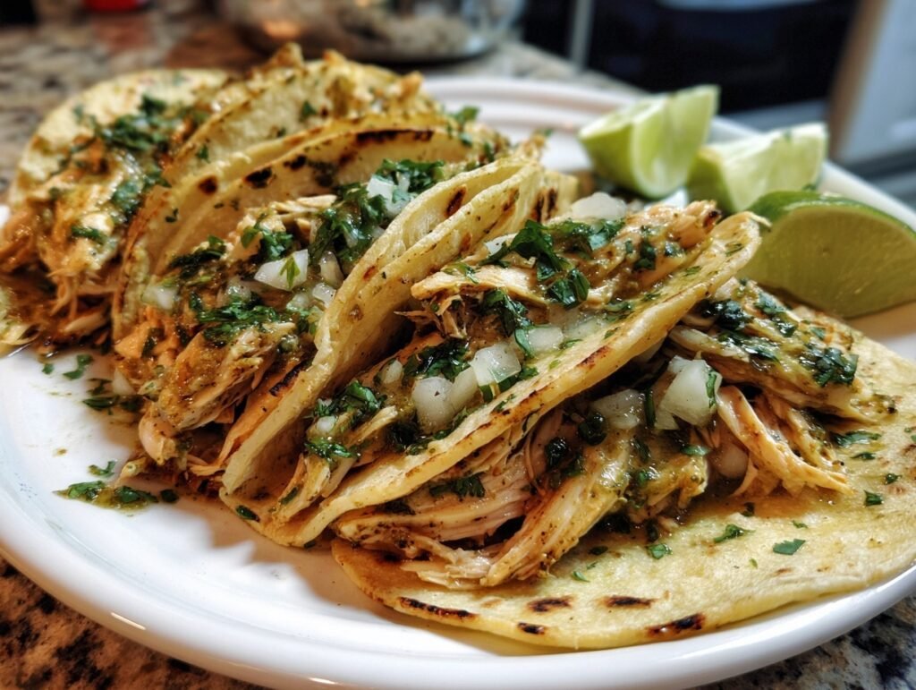 Crispy Salsa Verde Chicken Tacos