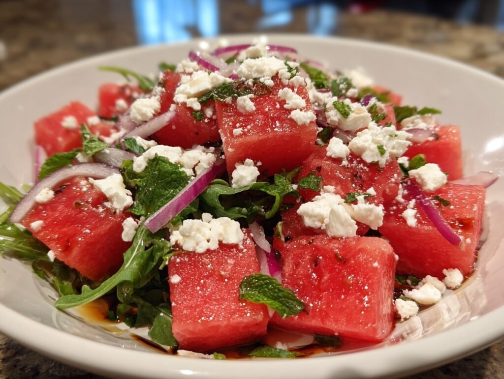 Fluffy Watermelon Feta Salad