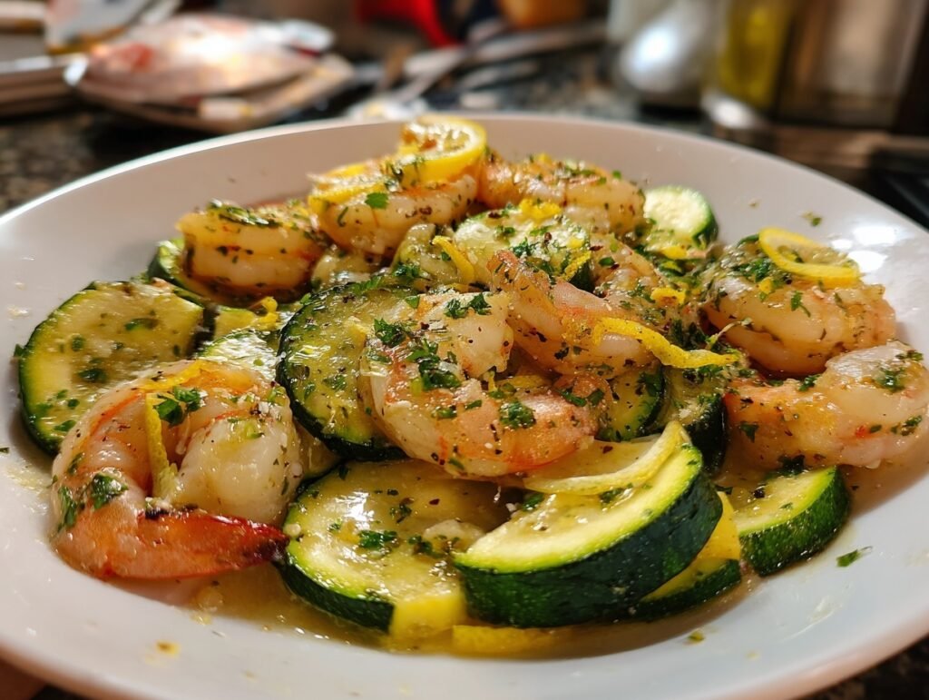 Garlic Shrimp Zucchini Skillet