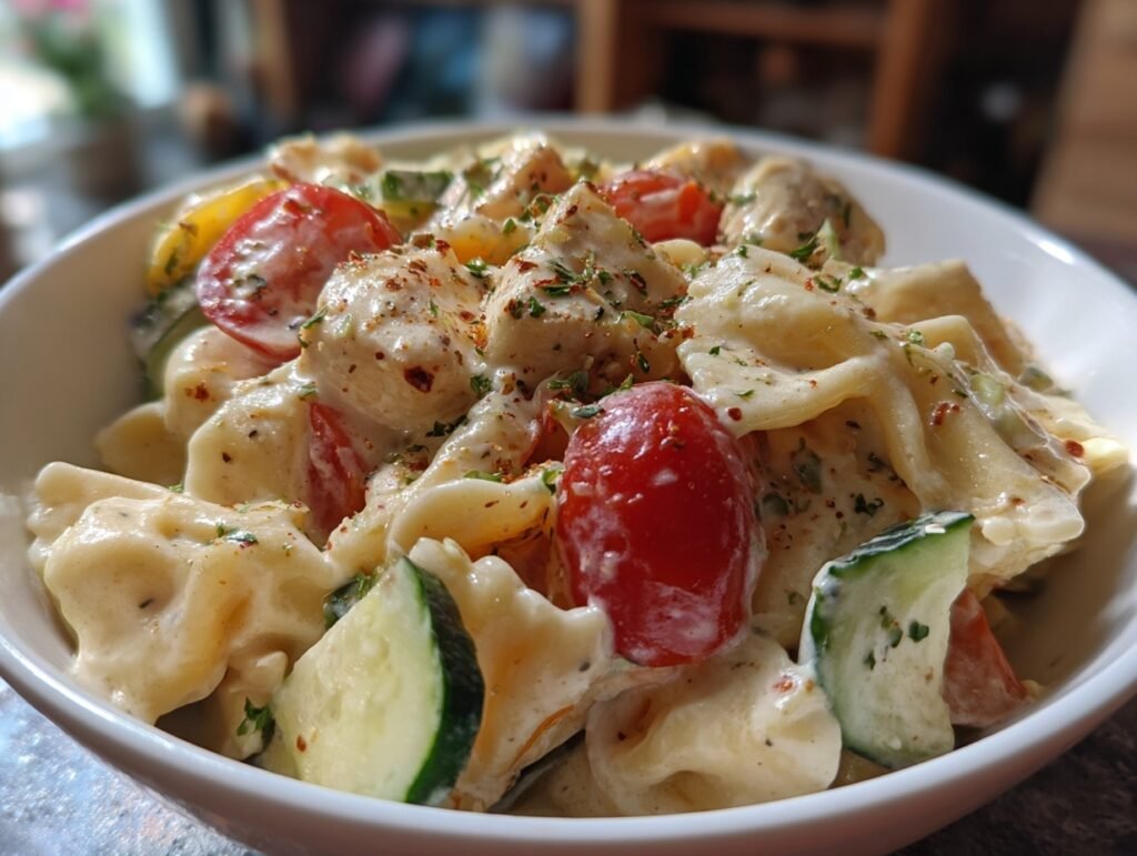 High Protein Chicken Pasta Salad