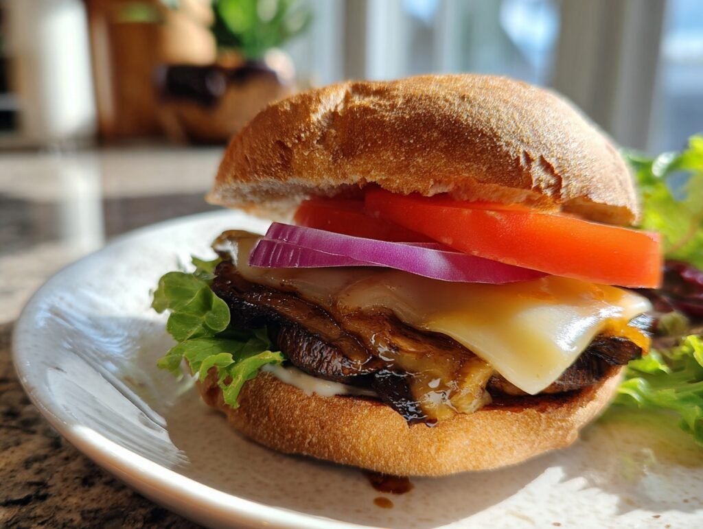 Portobello Mushroom Burger Stacks