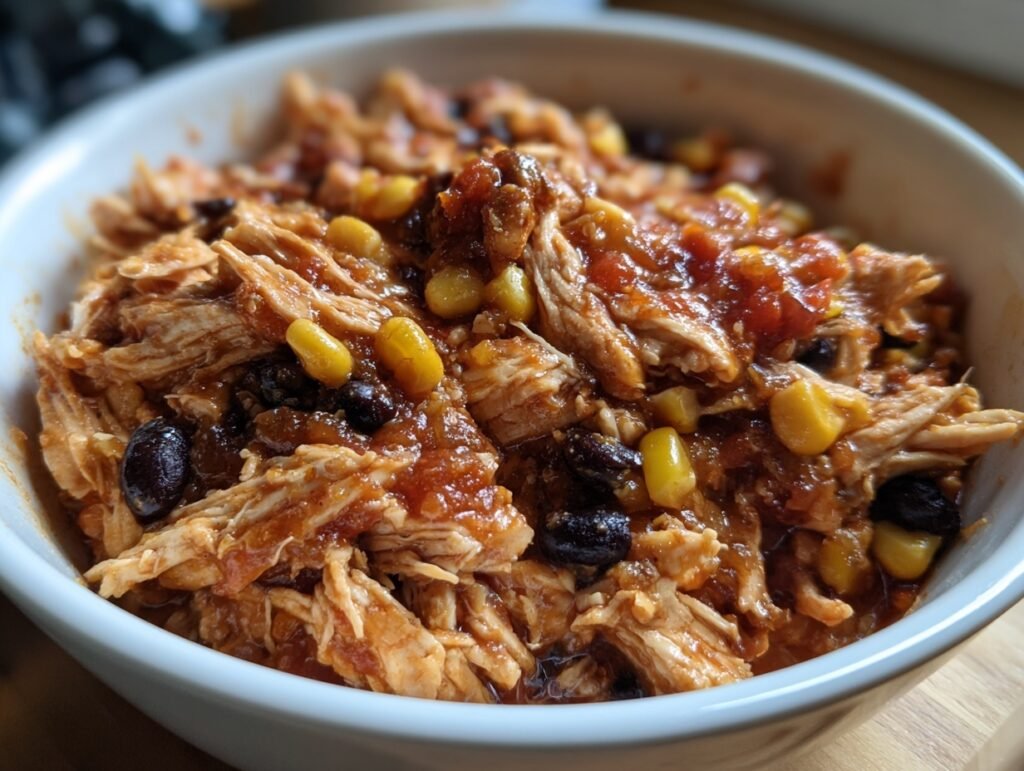 Salsa Chicken Crockpot Tacos