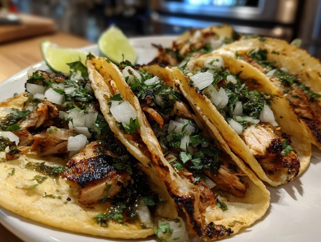 Sheet Pan Spicy Chicken Tacos
