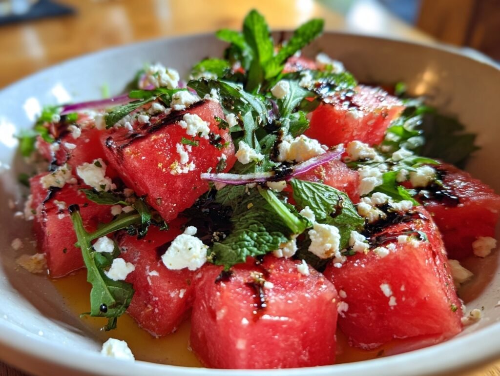 Watermelon Feta Arugula Salad