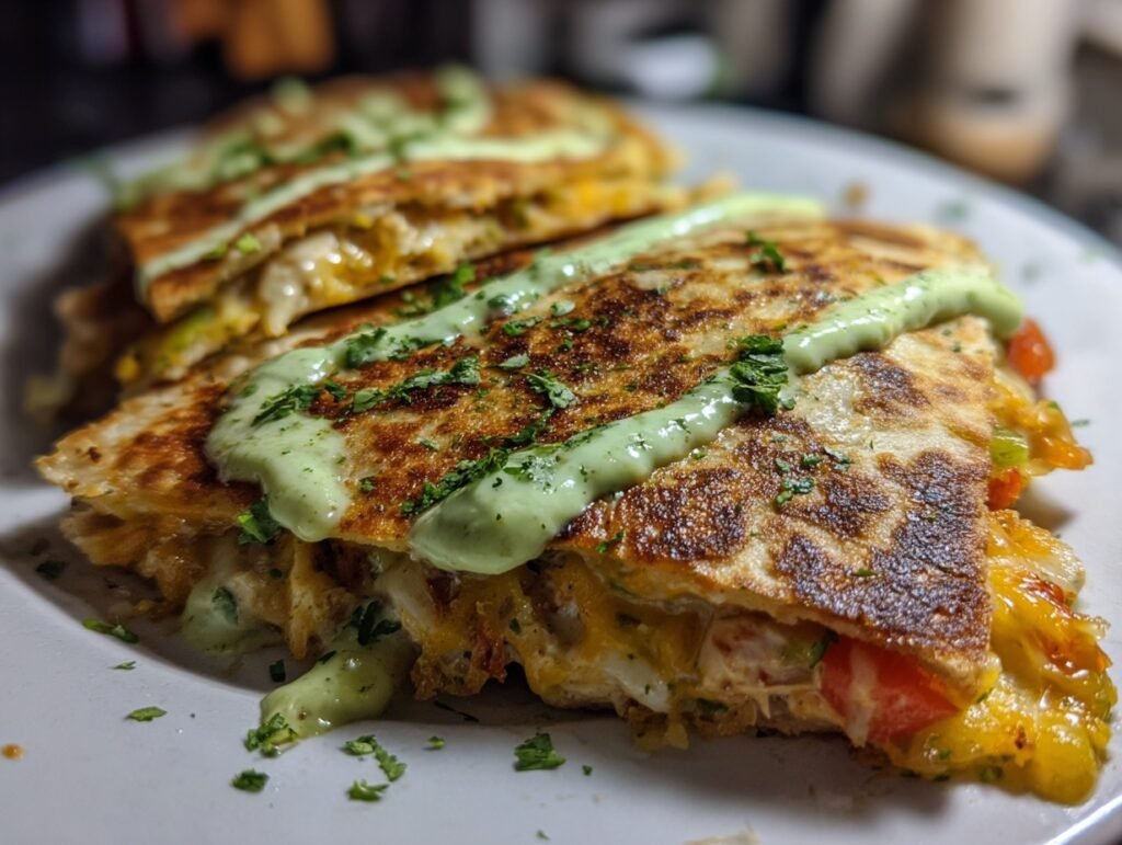 chicken quesadillas avocado crema