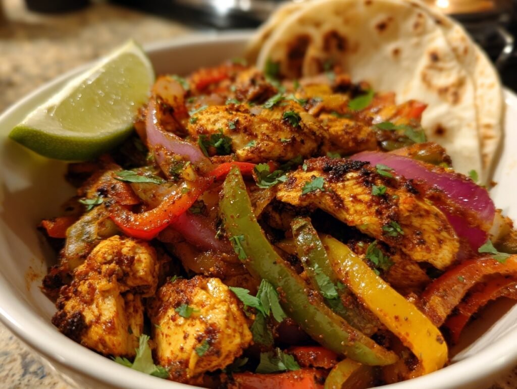chicken sheet pan fajitas