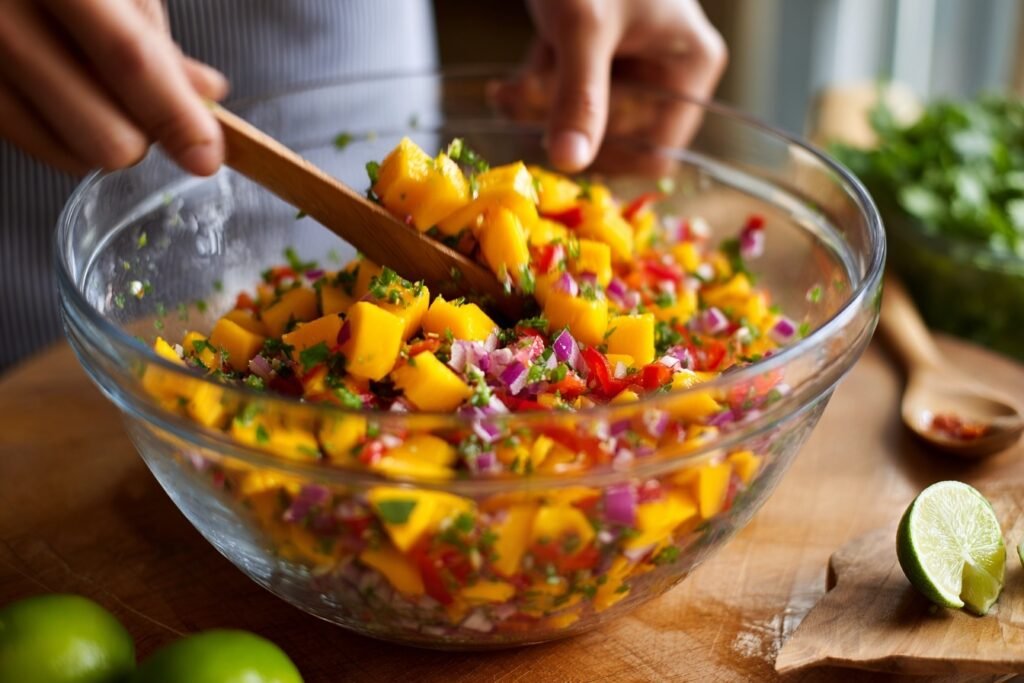 Vibrant Fresh Summer Mango Salsa in bowl