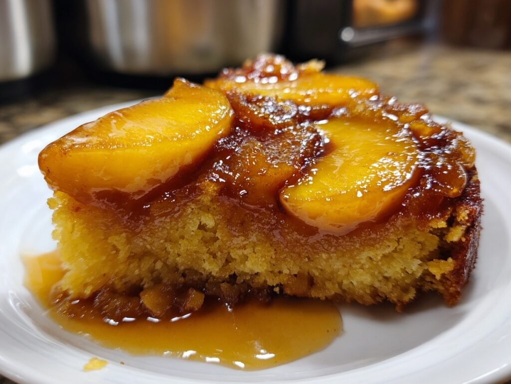 Creamy Peach Upside Down Cake