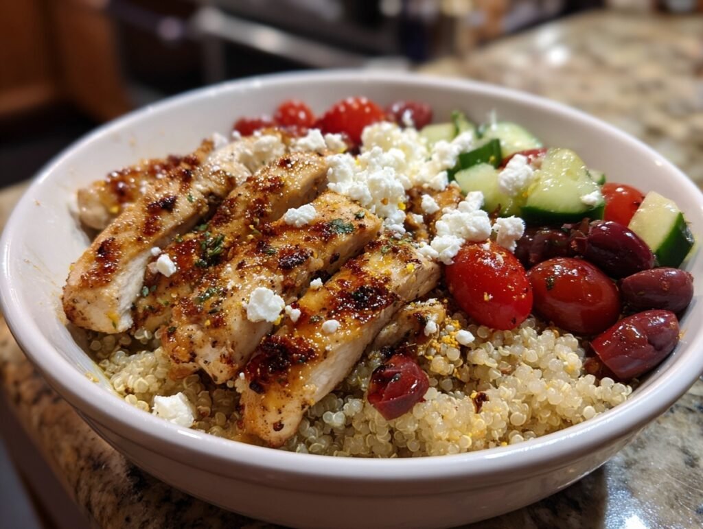Crispy Greek Chicken Bowls