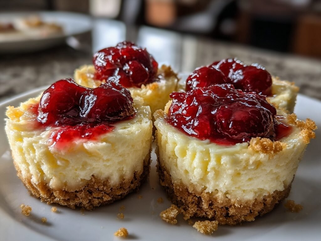 Juicy Cherry Mini Cheesecakes