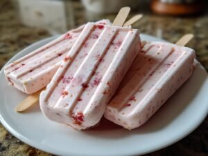 Strawberry Yogurt Popsicles